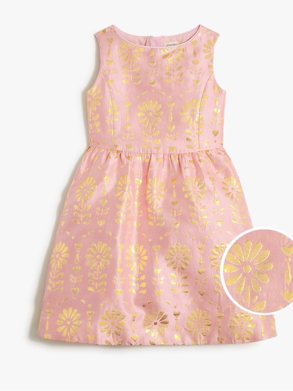 Crewcuts Pink Dress with Gold Floral Foil